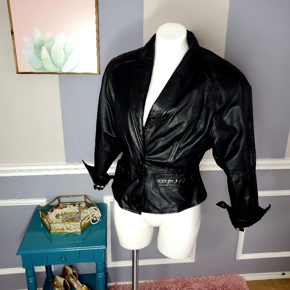 Vintage Leather Jacket,1980s Jacket,Womens Jacket - Picture 1 of 6